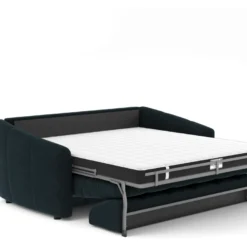 Canapé Convertible Express Dunlopillo Velours Bleu Paon 160cm -Promos Chesteris Boutique canape 22118691