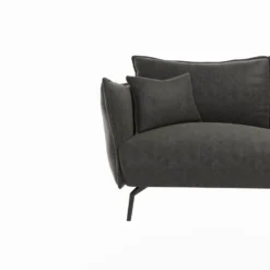 Canapé 4 Places Tissu Effet Cuir Vintage Gris étain -Promos Chesteris Boutique canape 22118795