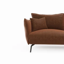 Canapé 4 Places Tissu Effet Cuir Vintage Cognac -Promos Chesteris Boutique canape 22118809