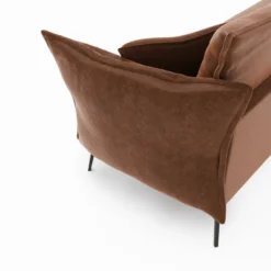 Canapé 4 Places Tissu Effet Cuir Vintage Cognac -Promos Chesteris Boutique canape 22118811