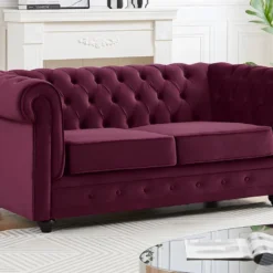 Canapé 2 Places Velours Pourpre CHESTERFIELD 13 Canapé 2 Places Velours Pourpre CHESTERFIELD -Promos Chesteris Boutique canape 22127477