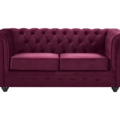 Canapé 2 Places Velours Pourpre CHESTERFIELD 9 Canapé 2 Places Velours Pourpre CHESTERFIELD -Promos Chesteris Boutique canape 22127485