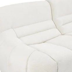 Canapé 3 Places En Tissu Bouclette Blanc BOVERA -Promos Chesteris Boutique canape 22127829