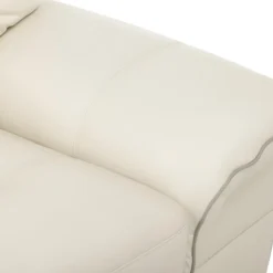Canapé 3 Places En Cuir THIBAULT - Ivoire -Promos Chesteris Boutique canape 221829