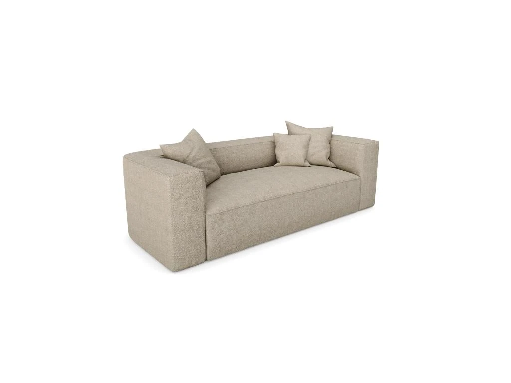 Canapé 3 Places Tissu Bouclette Taupe 1 Canapé 3 Places Tissu Bouclette Taupe