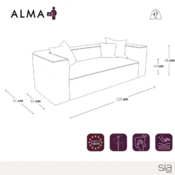 Canapé 3 Places Tissu Bouclette Taupe 7 Canapé 3 Places Tissu Bouclette Taupe -Promos Chesteris Boutique canape 22207341