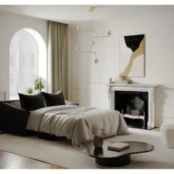 Canapé Convertible Express Matelas Tissu Bouclette Noir 140cm 9 Canapé Convertible Express Matelas Tissu Bouclette Noir 140cm -Promos Chesteris Boutique canape 22207555