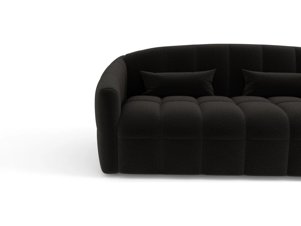 Canapé Convertible Express Matelas Tissu Bouclette Noir 140cm 4 Canapé Convertible Express Matelas Tissu Bouclette Noir 140cm – Image 4