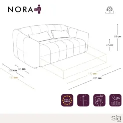 Canapé Convertible Express Matelas Tissu Bouclette Noir 140cm 12 Canapé Convertible Express Matelas Tissu Bouclette Noir 140cm -Promos Chesteris Boutique canape 22207561