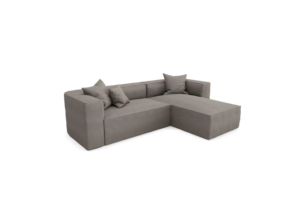 Canapé D'angle Droit Tissu Tramé Taupe 1 Canapé D'angle Droit Tissu Tramé Taupe