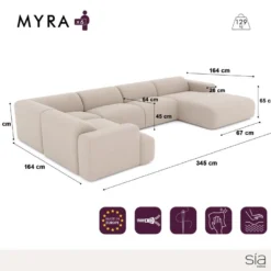 Canapé Panoramique Droit Velours Texturé Noir -Promos Chesteris Boutique canape 22210419