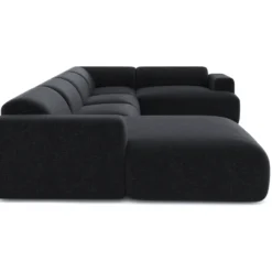 Canapé Panoramique Gauche Velours Texturé Noir 7 Canapé Panoramique Gauche Velours Texturé Noir -Promos Chesteris Boutique canape 22210479