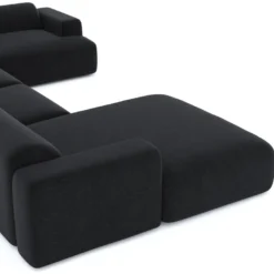 Canapé Panoramique Gauche Velours Texturé Noir 8 Canapé Panoramique Gauche Velours Texturé Noir -Promos Chesteris Boutique canape 22210481