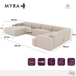 Canapé Panoramique Gauche Velours Texturé Noir 9 Canapé Panoramique Gauche Velours Texturé Noir -Promos Chesteris Boutique canape 22210483