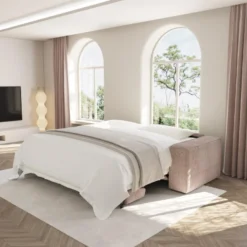 Canapé Convertible Express Dunlopillo Velours Côtelé Taupe 160cm 9 Canapé Convertible Express Dunlopillo Velours Côtelé Taupe 160cm -Promos Chesteris Boutique canape 22210659