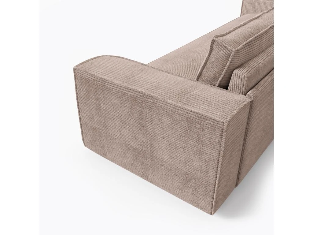 Canapé Convertible Express Dunlopillo Velours Côtelé Taupe 160cm 5 Canapé Convertible Express Dunlopillo Velours Côtelé Taupe 160cm – Image 5