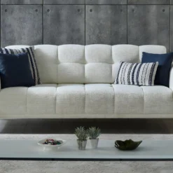 Canapé 3 Places En Tissu Chiné Blanc RICADI De Pascal Morabito 17 Canapé 3 Places En Tissu Chiné Blanc RICADI De Pascal Morabito -Promos Chesteris Boutique canape 22215245