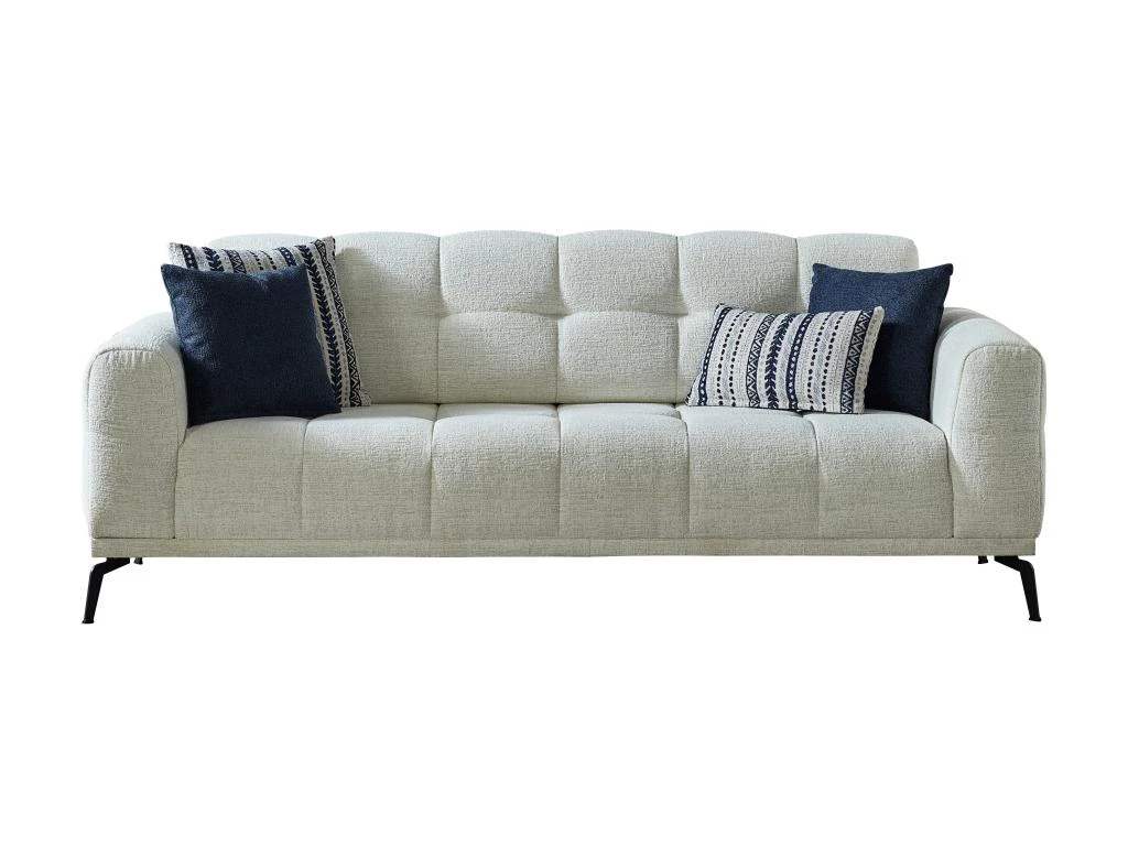 Canapé 3 Places En Tissu Chiné Blanc RICADI De Pascal Morabito 3 Canapé 3 Places En Tissu Chiné Blanc RICADI De Pascal Morabito – Image 3