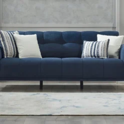 Canapé 3 Places En Tissu Chiné Bleu RICADI De Pascal Morabito -Promos Chesteris Boutique canape 22215689