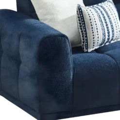 Canapé 3 Places En Tissu Chiné Bleu RICADI De Pascal Morabito -Promos Chesteris Boutique canape 22215731