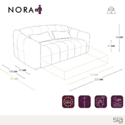 Canapé Convertible Express Matelas Tissu Bouclette Noir 160cm 11 Canapé Convertible Express Matelas Tissu Bouclette Noir 160cm -Promos Chesteris Boutique canape 22248769