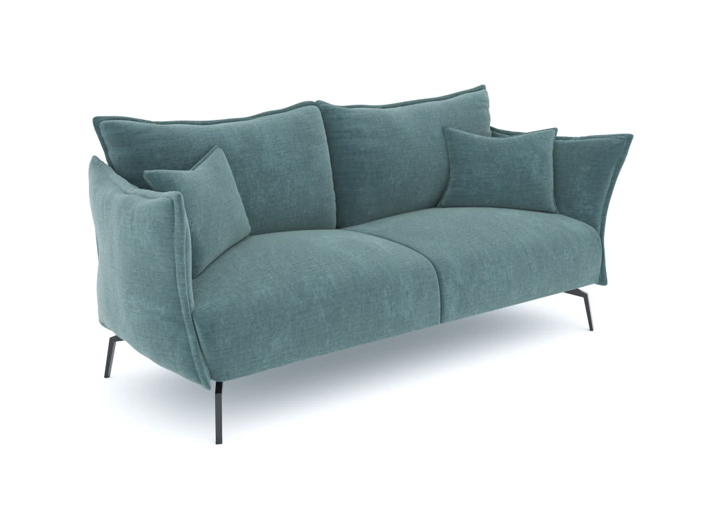 Canapé 4 Places Velours Texturé Bleu Océan 1 Canapé 4 Places Velours Texturé Bleu Océan