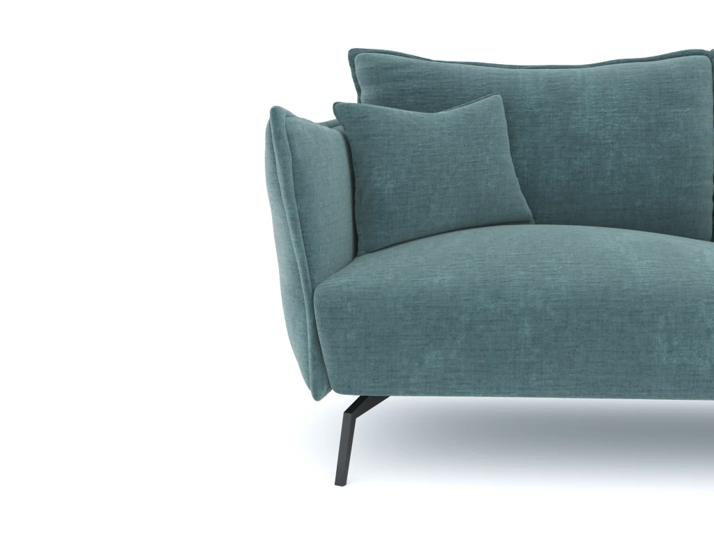 Canapé 4 Places Velours Texturé Bleu Océan 3 Canapé 4 Places Velours Texturé Bleu Océan – Image 3