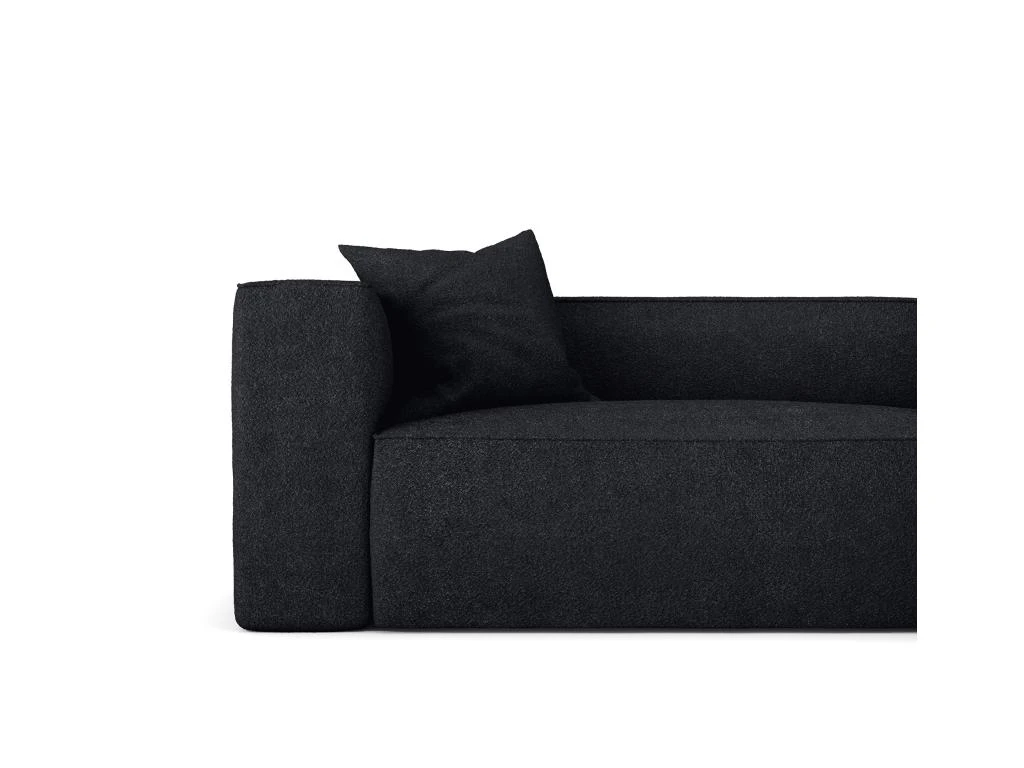 Canapé D'angle Symétrique Tissu Bouclette Noir 3 Canapé D'angle Symétrique Tissu Bouclette Noir – Image 3