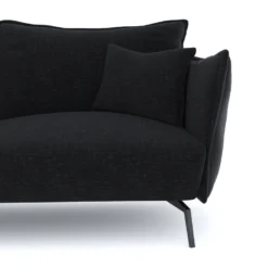 Canapé D'angle Gauche Velours Texturé Noir -Promos Chesteris Boutique canape 22248901