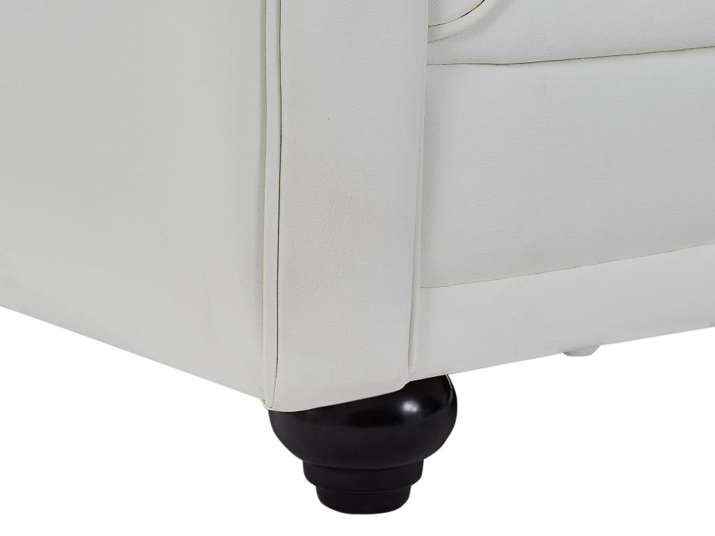 Canapé 2 Places En Simili Blanc CHESTERFIELD 5 Canapé 2 Places En Simili Blanc CHESTERFIELD – Image 5