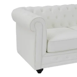 Canapé 2 Places En Simili Blanc CHESTERFIELD 13 Canapé 2 Places En Simili Blanc CHESTERFIELD -Promos Chesteris Boutique canape 22251029