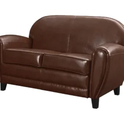 Canapé Club 2 Places Marron -Promos Chesteris Boutique canape 22348685