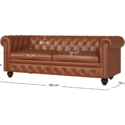 Canapé 2 Places Chesterfield En Cuir -Promos Chesteris Boutique canape 22348691