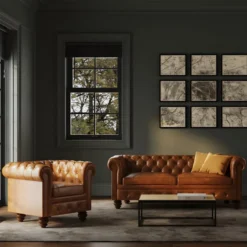 Canapé 2 Places Chesterfield En Cuir -Promos Chesteris Boutique canape 22348695