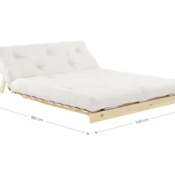 Canapé Convertible ROOTS En Pin Massif Foncé Et Matelas Futon Lin 140x200 -Promos Chesteris Boutique canape 22357663
