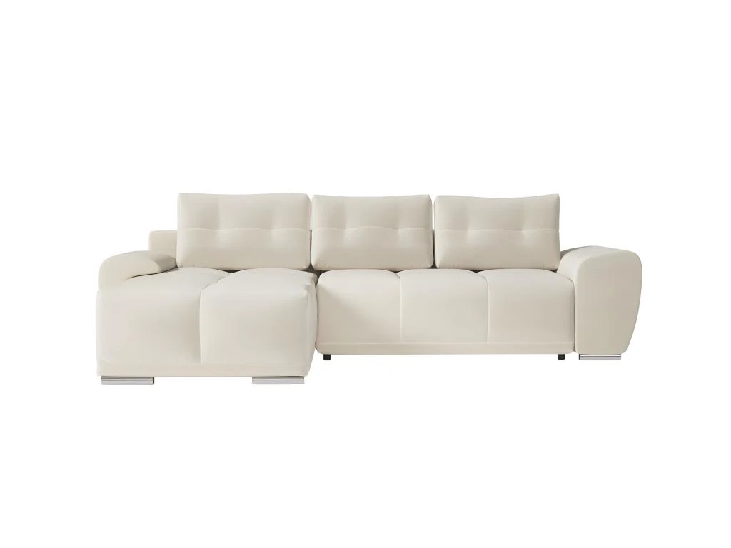 CASSANDRA - Canapé D'angle Convertible Avec Coffre En Tissu - Beige - Angle Gauche 1 CASSANDRA - Canapé D'angle Convertible Avec Coffre En Tissu - Beige - Angle Gauche
