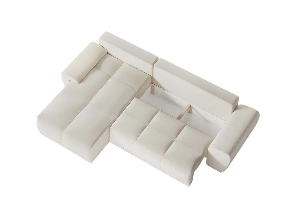 CASSANDRA - Canapé D'angle Convertible Avec Coffre En Tissu - Beige - Angle Gauche 8 CASSANDRA - Canapé D'angle Convertible Avec Coffre En Tissu - Beige - Angle Gauche – Image 8