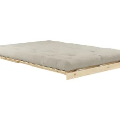 Canapé Convertible ROOTS En Pin Massif Naturel Avec Matelas Futon Lin 140x200 -Promos Chesteris Boutique canape 22372441