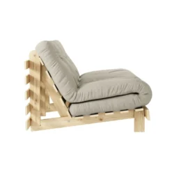 Canapé Convertible ROOTS En Pin Massif Naturel Avec Matelas Futon Lin 140x200 -Promos Chesteris Boutique canape 22372443