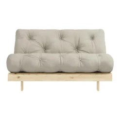 Canapé Convertible ROOTS En Pin Massif Naturel Avec Matelas Futon Lin 140x200 -Promos Chesteris Boutique canape 22372445