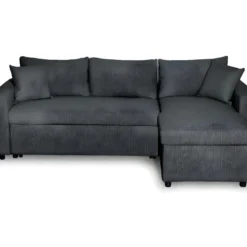 Canapé D'Angle Convertible En Tissu Avec Coffre De Rangement