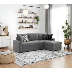Canapé D'Angle MARIA Réversible Et Convertible Avec Coffre En Microfibre - Gris 13 Canapé D'Angle MARIA Réversible Et Convertible Avec Coffre En Microfibre - Gris -Promos Chesteris Boutique canape 22447829