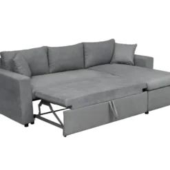 Canapé D'Angle MARIA Réversible Et Convertible Avec Coffre En Microfibre - Gris 14 Canapé D'Angle MARIA Réversible Et Convertible Avec Coffre En Microfibre - Gris -Promos Chesteris Boutique canape 22447831