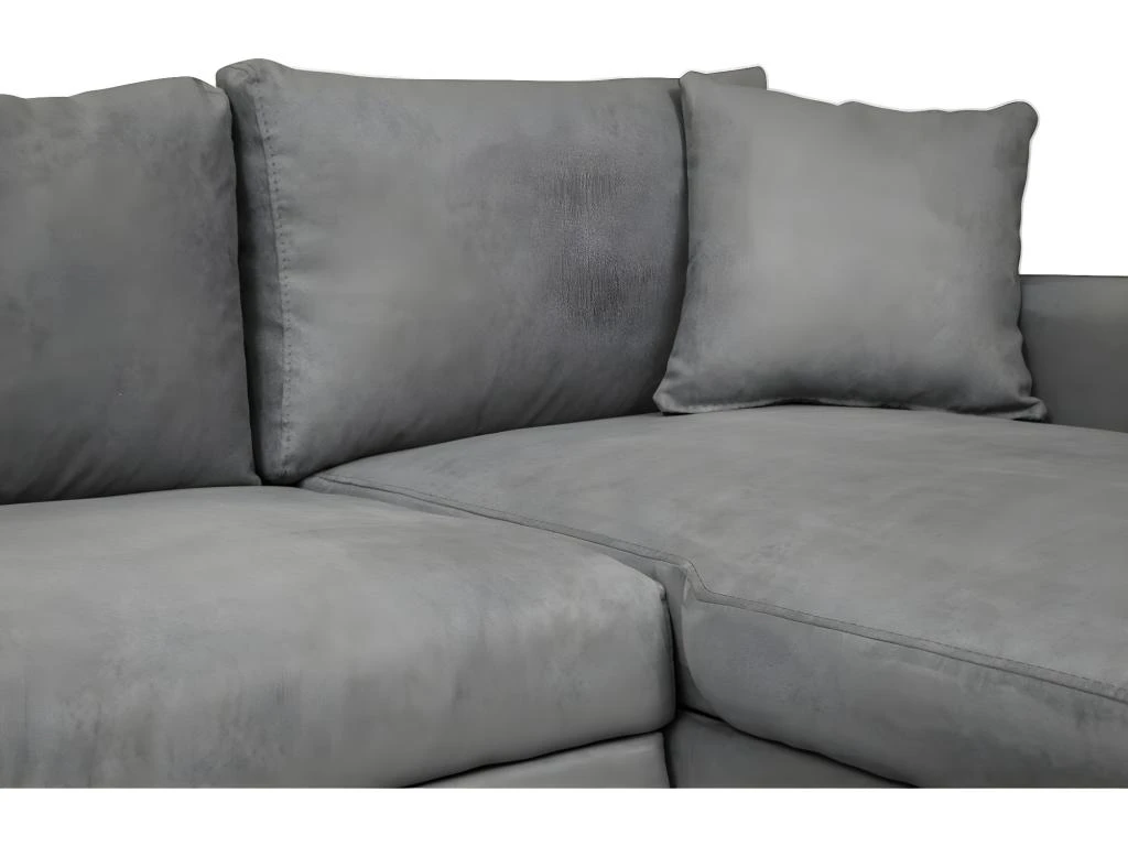 Canapé D'Angle MARIA Réversible Et Convertible Avec Coffre En Microfibre - Gris 9 Canapé D'Angle MARIA Réversible Et Convertible Avec Coffre En Microfibre - Gris – Image 9