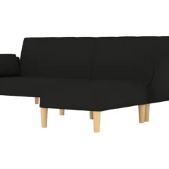 Canapé-lit 2 Places Et Tabouret Deux Oreillers Noir Tissu 12 Canapé-lit 2 Places Et Tabouret Deux Oreillers Noir Tissu -Promos Chesteris Boutique canape 22584955