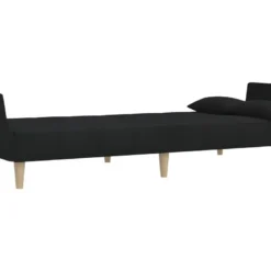 Canapé-lit 2 Places Et Tabouret Deux Oreillers Noir Tissu 15 Canapé-lit 2 Places Et Tabouret Deux Oreillers Noir Tissu -Promos Chesteris Boutique canape 22584961