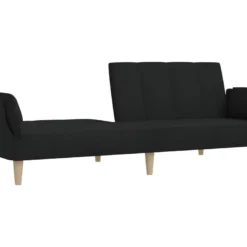 Canapé-lit 2 Places Et Tabouret Deux Oreillers Noir Tissu 16 Canapé-lit 2 Places Et Tabouret Deux Oreillers Noir Tissu -Promos Chesteris Boutique canape 22584963