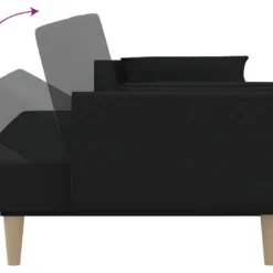 Canapé-lit 2 Places Et Tabouret Deux Oreillers Noir Tissu 17 Canapé-lit 2 Places Et Tabouret Deux Oreillers Noir Tissu -Promos Chesteris Boutique canape 22584965