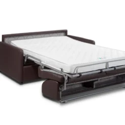 Canapé 3 Places Convertible Express En Simili CALIFE - Marron - Couchage 140 Cm - Matelas 14 Cm -Promos Chesteris Boutique canape 226053