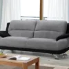Canapé 3 Places En Microfibre MUSKO - Bicolore Gris Et Noir